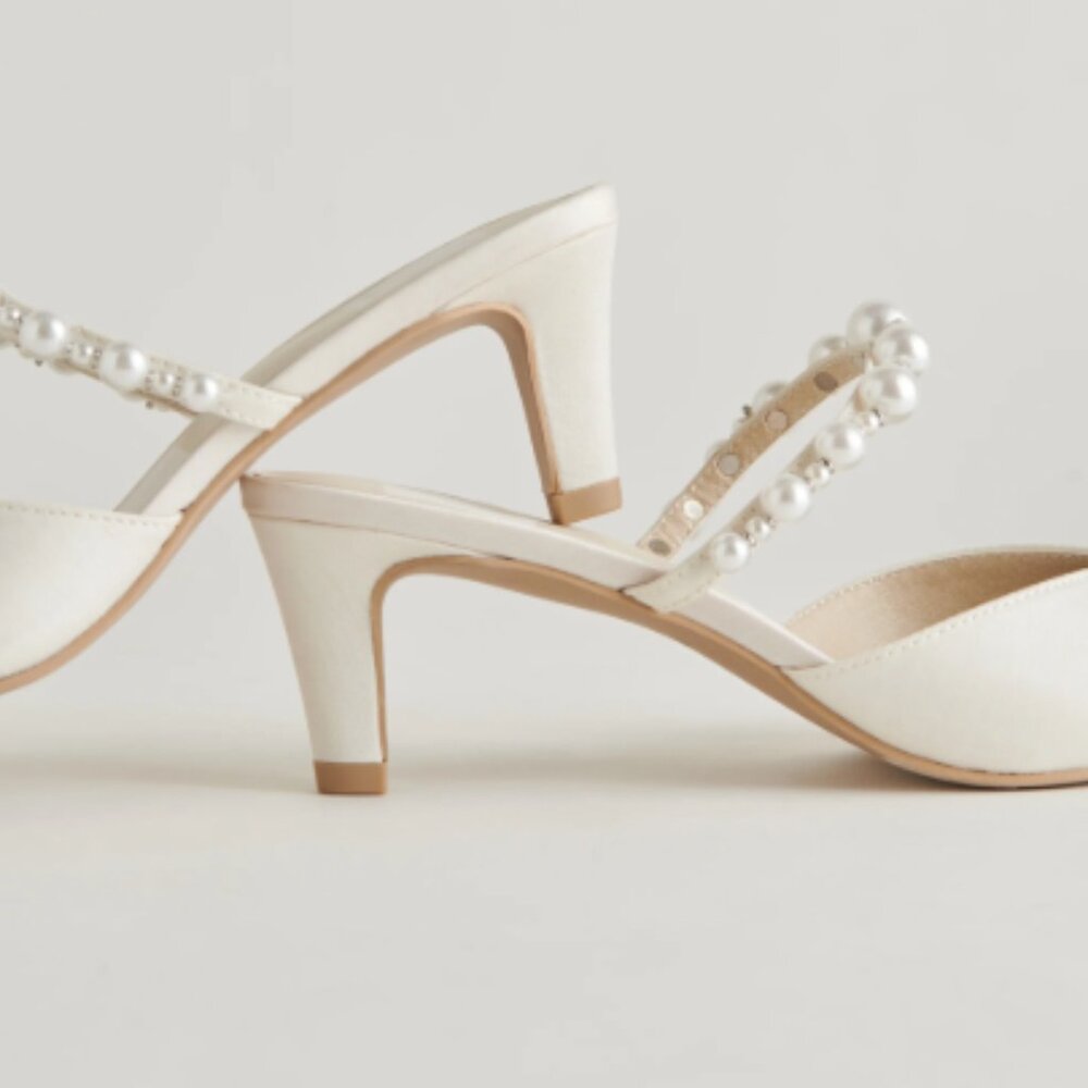 Dolce Vita Kanika Pearl Mid Heels Vanilla Pearls Wedding Bride Size 8 $150.00 - Picture 4 of 16